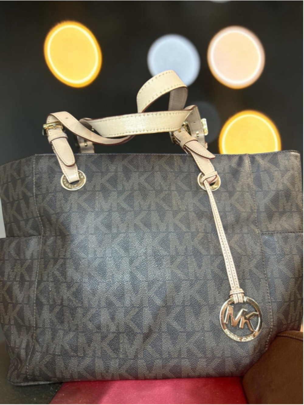 Michael Kors Brown Jet Set Signature Tote MK Monogram